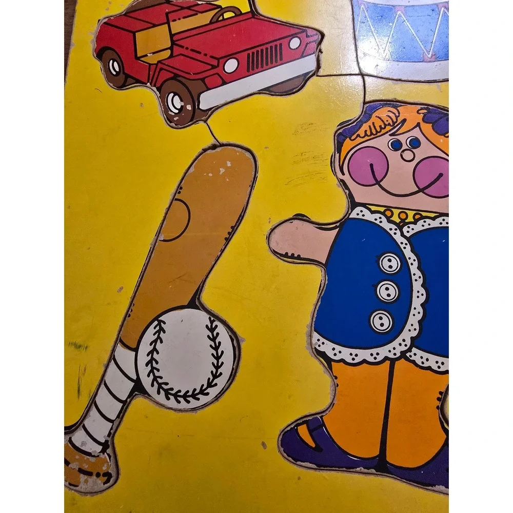 Vintage Playskool Wooden Puzzle My Toys 180-09 4 Pieces Made in USA Dressy Bessy